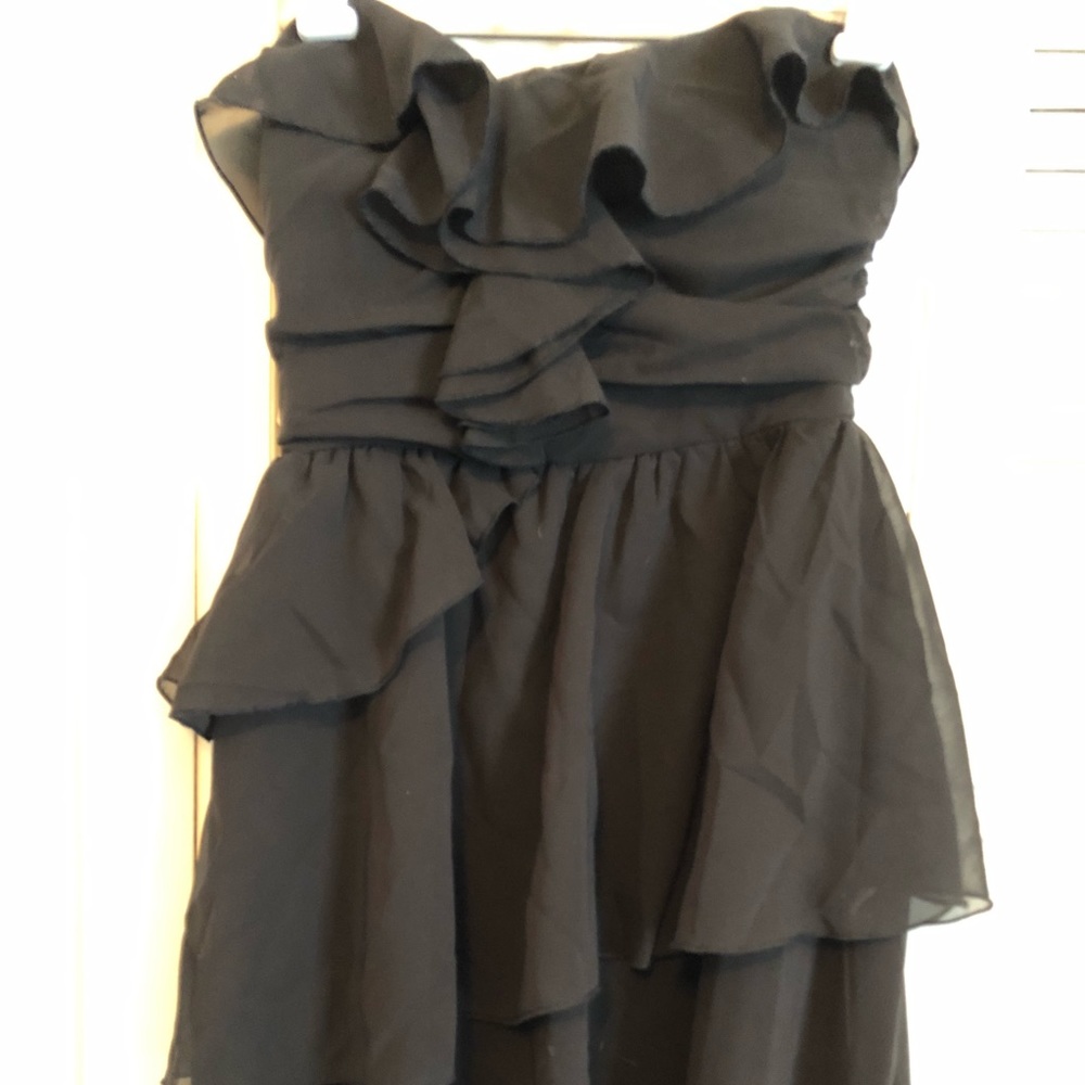Black Ruffled Mini Dress - Picture 5 of 6